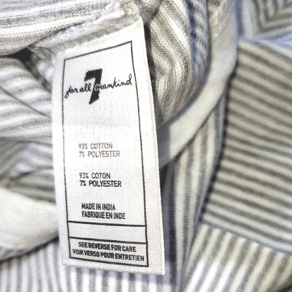 7 for All Mankind baby long sleeve pocket tee gray striped onesie Size 6/9M - Picture 4 of 9